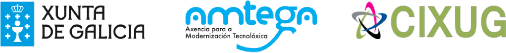 Logotipos de Xunta de Galicia, Amtega e CIXUG